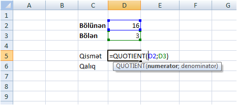 QUOTIENT and MODE - 1