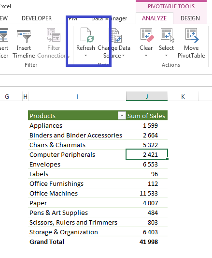 Pivot table and refresh problem - 1